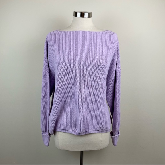 Ribbed Knit Long Sleeve Sweater Women 